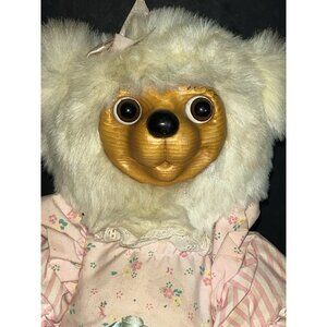 Robert Raikes Wood Faced White Bear Little Miss Muffet W/ Stand